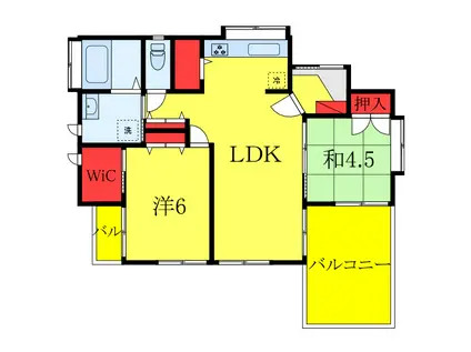 オアシスL(2LDK/2階)の間取り写真