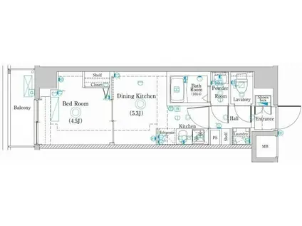 ラフィスタ大師前IV(1DK/3階)の間取り写真