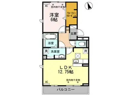 セジュール城西 A棟(1LDK/1階)の間取り写真