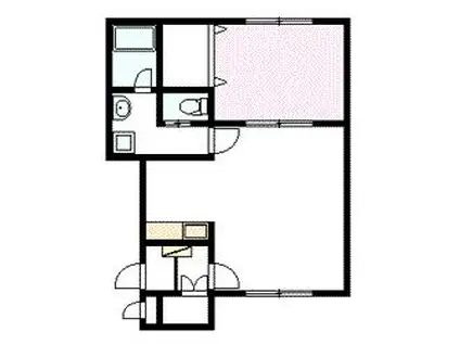 カラールB(1LDK/2階)の間取り写真