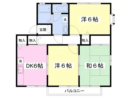 エクセルII(3DK/2階)の間取り写真