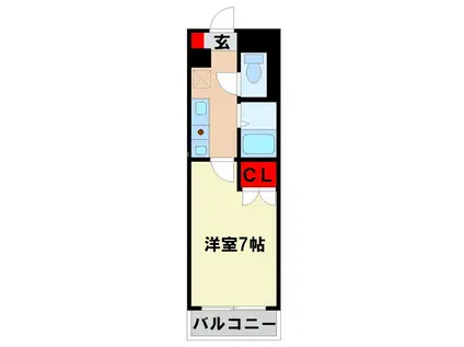 西鉄太宰府線 西鉄五条駅 徒歩8分 9階建 築34年(1K/5階)の間取り写真