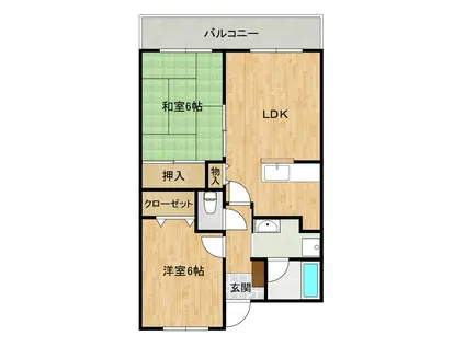 ファミーユ中山(2LDK/5階)の間取り写真