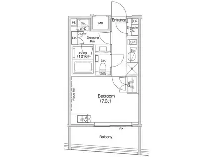 ザ・パークハビオ渋谷クロス(1K/4階)の間取り写真