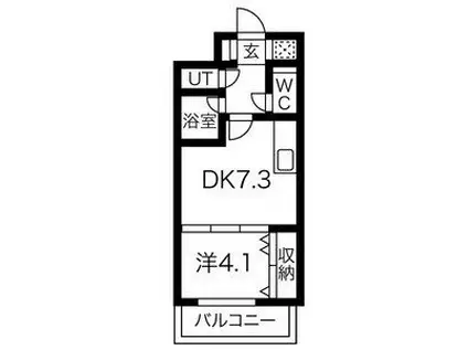 ONE ROOF FLAT TENJINBASHI(1DK/4階)の間取り写真