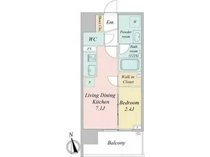 デュオフラッツ今池フレナ(1DK/8階)の間取り写真