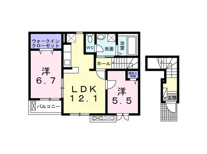 ルチアーノ(2LDK/2階)の間取り写真
