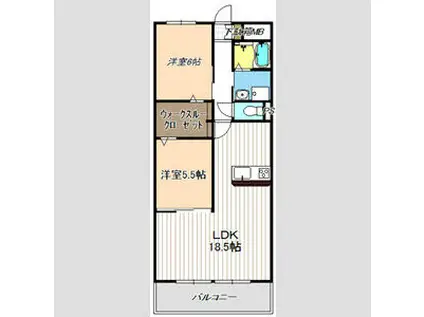 アーバンコート入場(2LDK/7階)の間取り写真