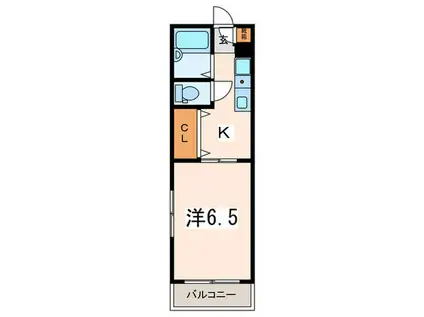 ハイツ苅部(1K/2階)の間取り写真