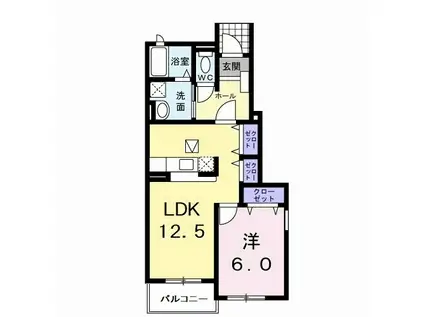 マスターズA(1LDK/1階)の間取り写真