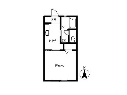 バリュージュファインA棟(1K/1階)の間取り写真