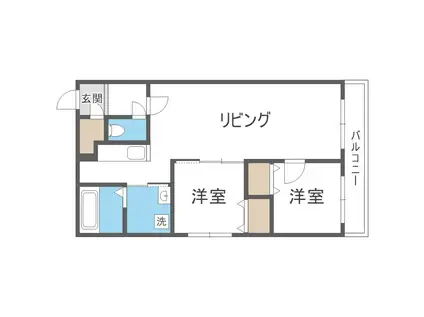 BRIGHTON COURT N20(2LDK/3階)の間取り写真