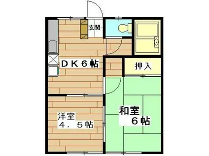 エステートピアフラワー(2DK/2階)の間取り写真