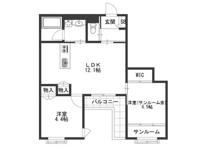 トヴォクレハ(2LDK/3階)の間取り写真