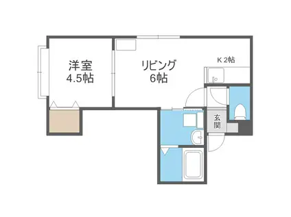 サウスパーク(1LDK/1階)の間取り写真