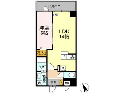 WINDEER西船橋(1LDK/5階)の間取り写真