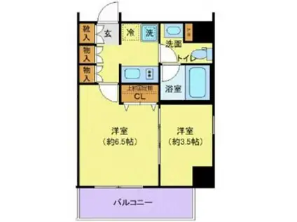 ディアレイシャス南砂町(2K/4階)の間取り写真