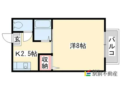 フレグランスIIB棟(1K/2階)の間取り写真