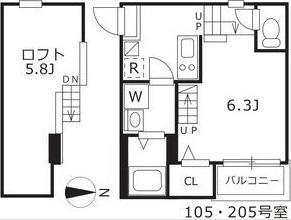 ハーモニーテラス水切町(1K/1階)の間取り写真