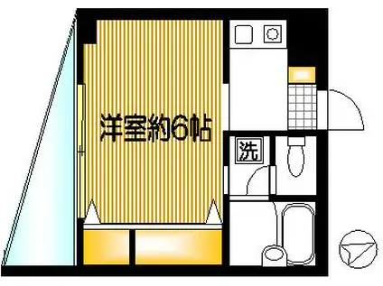 ユーキドエル(1K/2階)の間取り写真