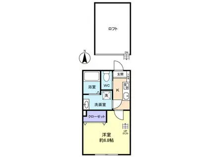 ベル八千代(1K/1階)の間取り写真