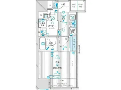 メインステージ九段下(1K/13階)の間取り写真