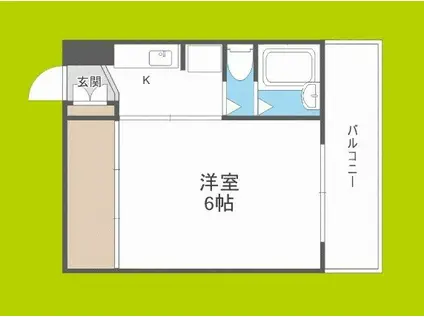 ラフィーネ西脇(1K/4階)の間取り写真