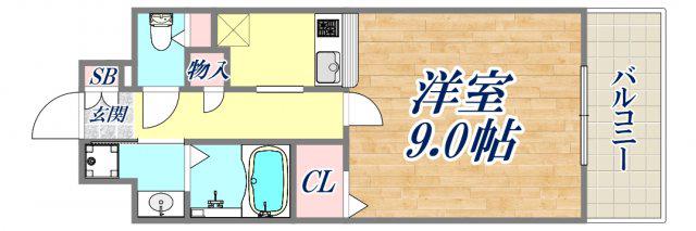 エトール10(1K/5階)の間取り写真
