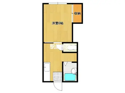 レジデンス古賀(1K/2階)の間取り写真