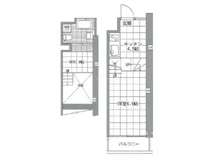ミッドスクエア難波(1LDK/3階)の間取り写真