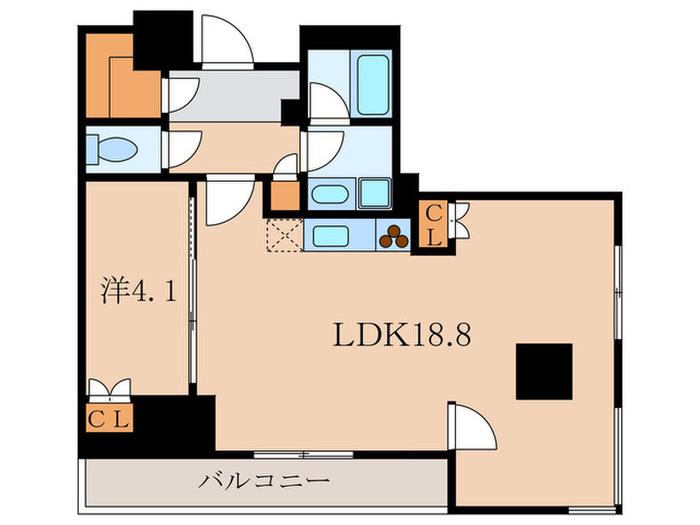 ベルファース芝浦タワー(1LDK/17階)の間取り写真