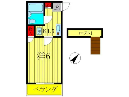 ジュネパレス松戸第518(1K/1階)の間取り写真