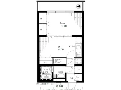 富士マンション(1DK/2階)の間取り写真