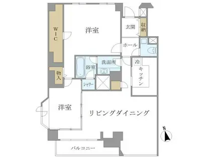 HOWFF RELAX三軒茶屋(2LDK/2階)の間取り写真