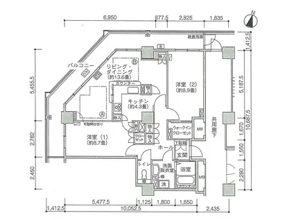 Jタワー西大井イーストタワー(2LDK/6階)の間取り写真