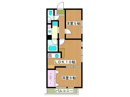 グランシャリオ千川(2LDK/1階)の間取り写真