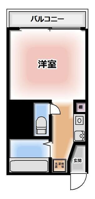 エリートビル八幡町(1K/6階)の間取り写真