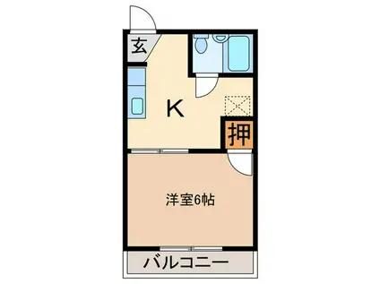 サンライズ清水(1K/1階)の間取り写真