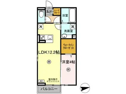 DROOM和田町(1LDK/2階)の間取り写真
