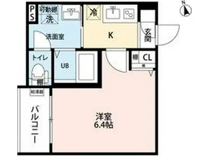 VARME黄金(1K/3階)の間取り写真