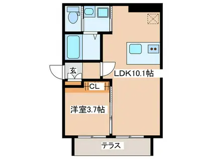 旭区中希望ヶ丘計画(1LDK/1階)の間取り写真