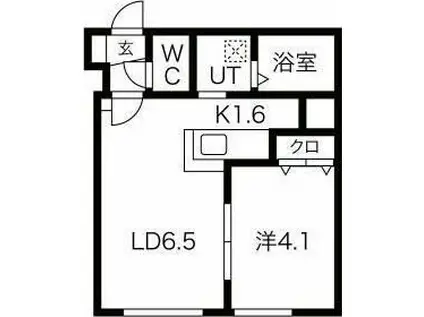 パークヒルズ(1LDK/1階)の間取り写真