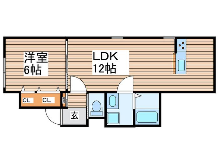 CALM PARK RESIDENCE(1LDK/2階)の間取り写真