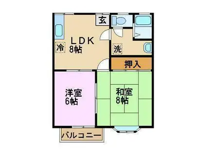 カーサみつはま(2LDK/2階)の間取り写真