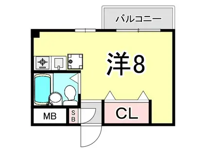 ルベラージュ甲子園(ワンルーム/3階)の間取り写真