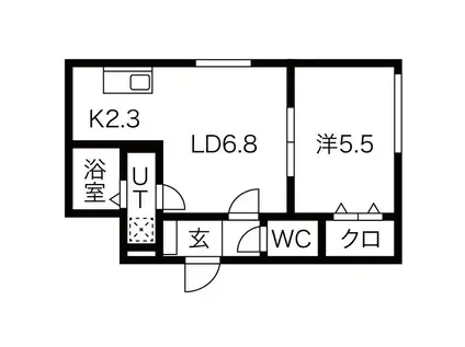コージィープレイス206(1LDK/3階)の間取り写真