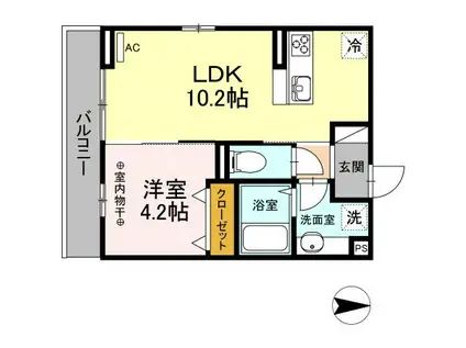 クレールエイワVI(1LDK/3階)の間取り写真