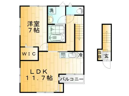 ELUAHOUSE(1LDK/2階)の間取り写真