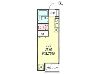 相鉄本線 二俣川駅 徒歩3分 3階建 築3年(ワンルーム/3階)の間取り写真