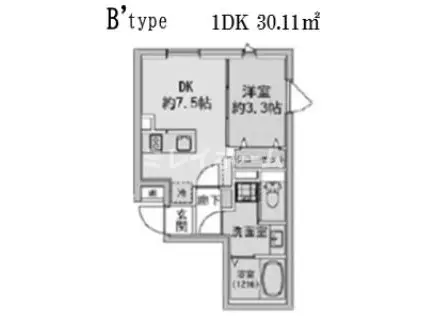 ファブリック蒲田ウエストレジデンス(1DK/5階)の間取り写真